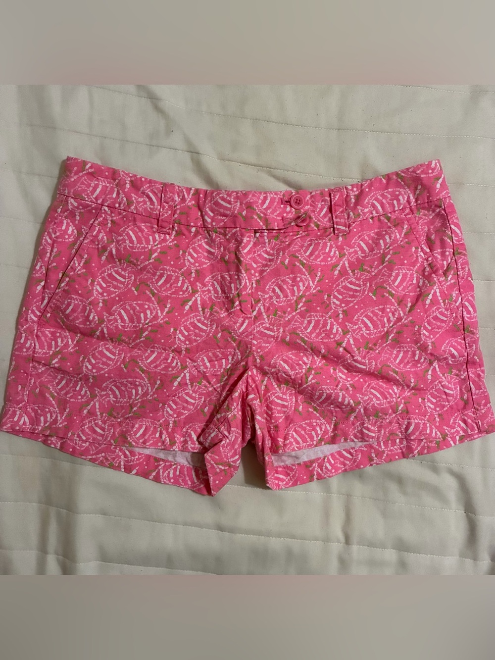 Vineyard Vines Pink Fish Print Cotton Shorts size 2